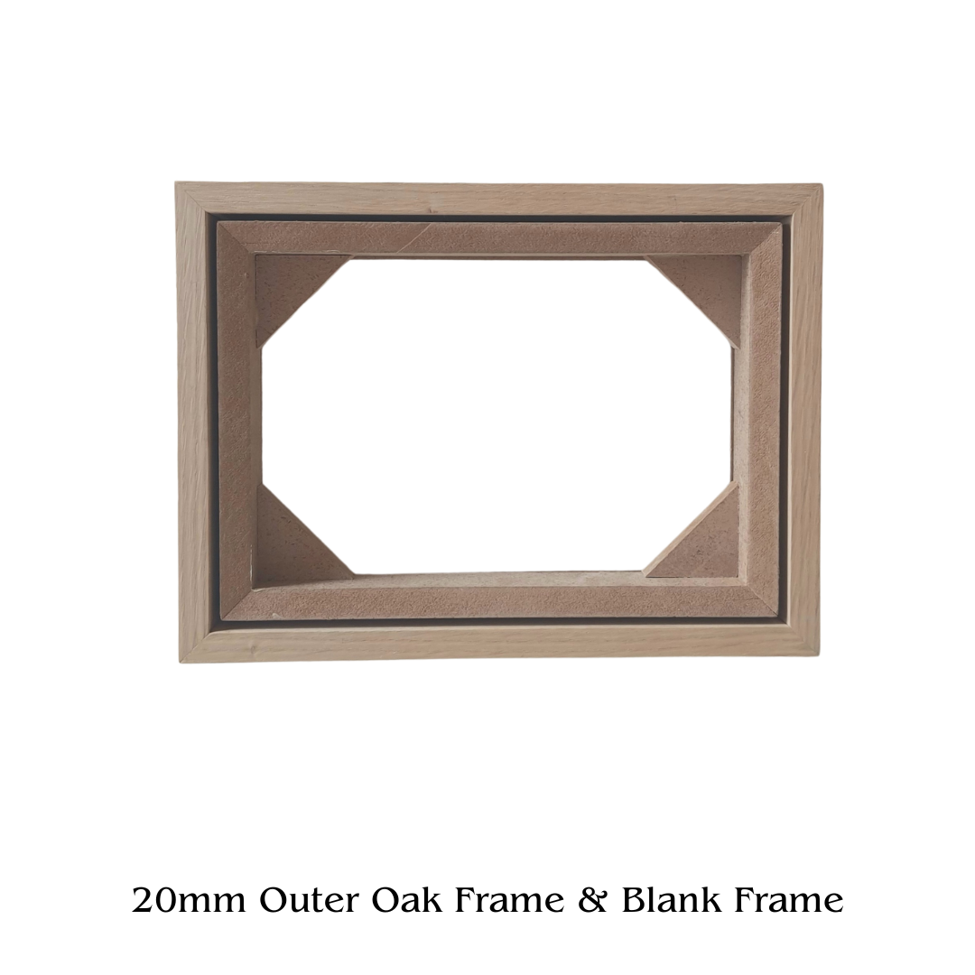 Blank Frame 20mm with Outer Oak Frame - Rectangle